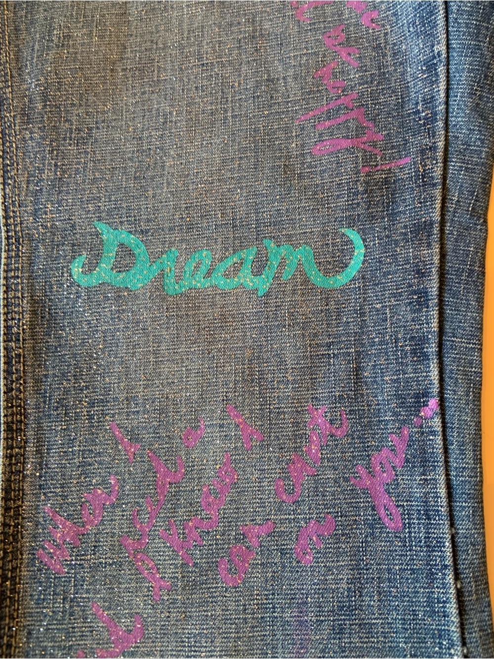 Y2K NWT Route 66 Graffiti Bootcut Glitter Girls Jeans Size 14 - Picture 2 of 12